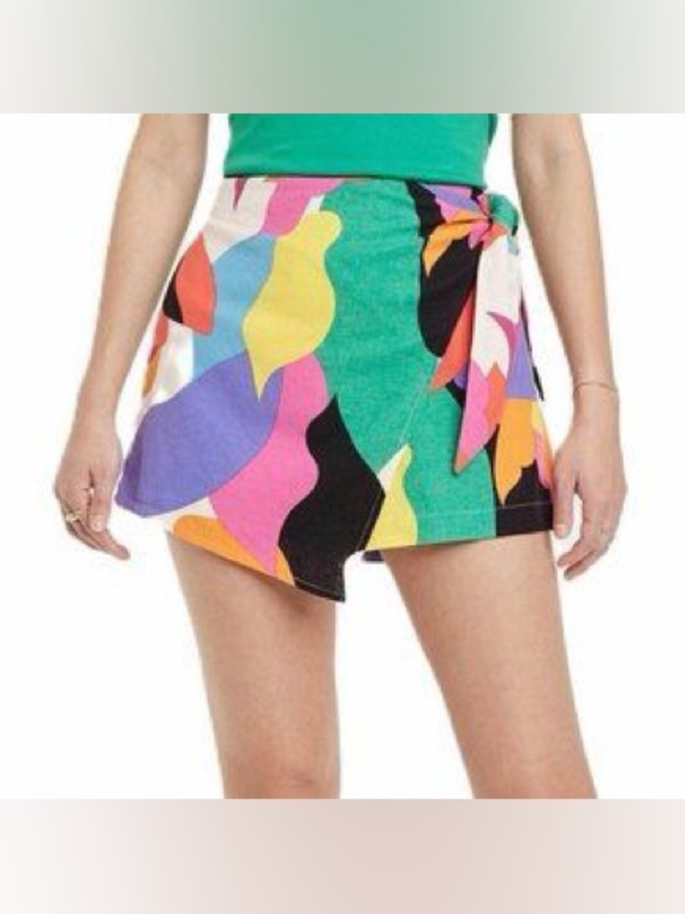Multicolor Abstract Print Mini Skort - Picture 3 of 5